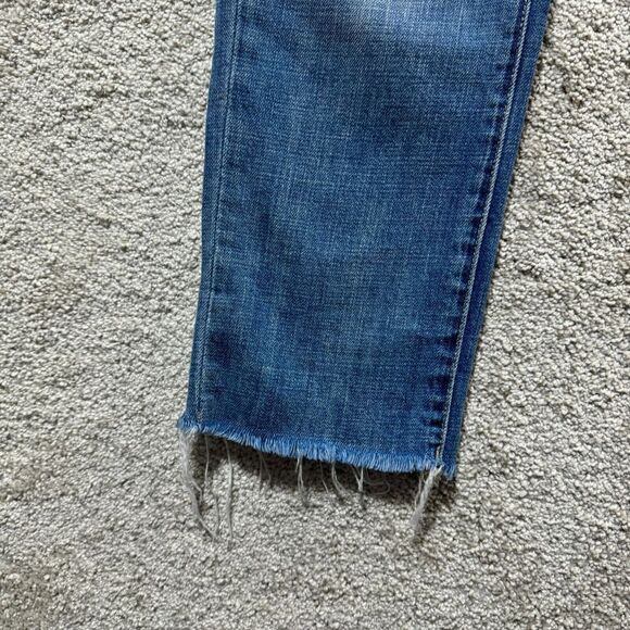 BLANKNYC Crop Girlfriend Jeans Women's 28 Blue Rose Embroidered Distressed Denim - Picture 6 of 16